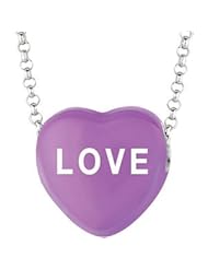 Sweethearts Enamel "Love" Heart on 16" Necklace Pendant with Gift Box