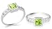 Jewelry : Princess Cut Peridot Ring Sterling Silver Size 8