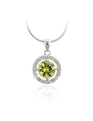 Green CZ Drop Pendant Necklace