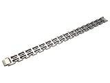 Wide Profile Men's Surgical Steel Matte Finish Bracelet with Carbon Fiber Highlights
