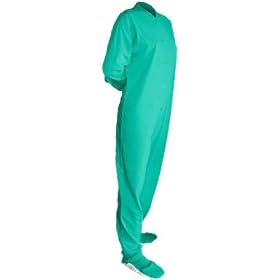 Buy Big Feet Pajama Co. Turquoise (305) Jersey Knit Adult Footed Pajamas with Drop Seat by Big Feet Pajama Co.