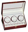 Cherry Six Watch Winder with Extra Storage For Automatic Watch with Program Timer Cherry Wood Finish