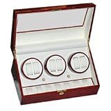 Cherry Six Watch Winder with Extra Storage For Automatic Watch with Program Timer Cherry Wood... by Watch Pavilion