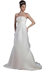 Strapless Empire   Waistline Draped Organza/Satin  Dress