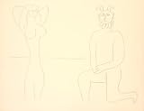 Salles Georges. Pablo PICASSO: Mes dessins d'Antibes. By Pablo Picasso. Size: 19.75 x 25.5 Inches. Rare Art Print