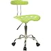 Vibrant White and Chrome Computer Task Chair with Tractor Seat [LF-214-WHITE-GG]