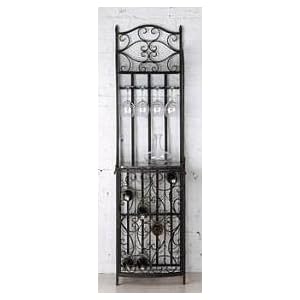 Oenophilia La Cage Au Vin Wine Glass and Bottle Rack - Antique Iron by