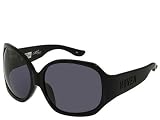 HOVEN FRANKIE 38-0101 BLACK GLOSS HANDMADE ACETATE FRAME GREY LENS PLASTIC SUNGLASSES. by