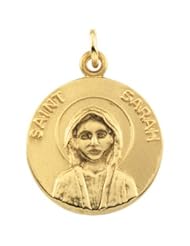 14K Yellow Gold 18.00 mm St. Sarah Medal