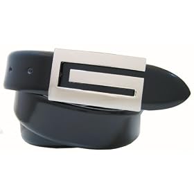 Belt By Ardente, Made in Italy, Black Lustre Finish Leather, Sized and 1-size Fits All, 1-1 2-...