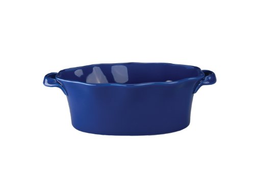 BIA Cordon Bleu Wavy 1-1/2-Quart Deep Oval Baker, Blue