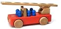 Keller: Large Wooden Red Fire Engine Truck, made in Germany.