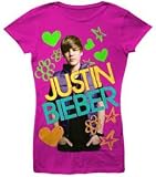 JUSTIN BIEBER KIDS T-SHIRTS - JUSTIN BIEBER PINKOUT! (Size:14/16, Pink)