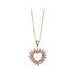 14K Yellow Gold Marquise Shaped Opal Heart Pendant with Chain