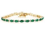14k Yellow Gold Diamond and Emerald Bracelet
