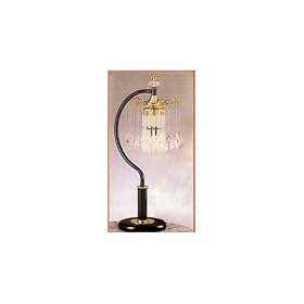 BEAUTIFUL NEW CRYSTAL DESIGN TABLE LAMP IN BLACK
