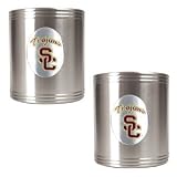 Southern California Trojans 2pc Stainless Steel Can Holder Set NCAA College Athletics