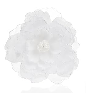 White Clip-On Flower Christmas Tree Decoration
