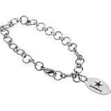 Stainless Steel Dallas Cowboys Logo Dangle Bracelet 8 Inches - JewelryWeb
