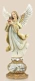 IMAGE OF Pack of 3 Joseph's Studio Angel with Cardinal on Bird Scene Pedestal Figures 8