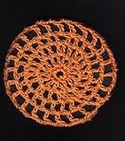 Orange Classic Crocheted Hair Bun Cover- LARGE