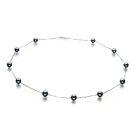 Haley Black 6-7mm AA Japanese Akoya Pearl Necklace by Pearls Only