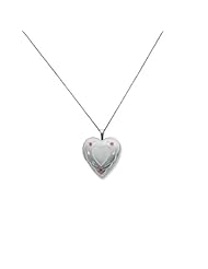 Sterling Silver 20mm Enameled Roses Heart Locket