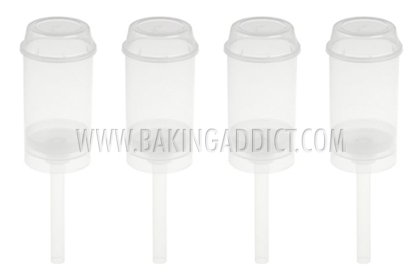 Baking Addict Wholesale Clear Push-up Cake Pop Shooter (Push Pops) Plastic Containers with Lids, Base & Sticks - 6 Count