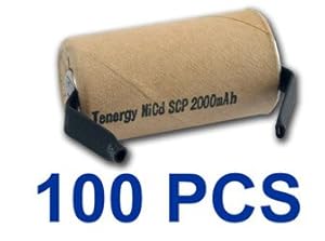 100 Pieces NiCd SubC 2200mAh Paper Wrapped Rechargeable Batteries With Tabs