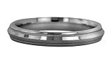 Wedding Bands; Platinum Knife Edge Milgrain Wedding Bands Men`s and Women`s 3mm Wide Comfort Fit
