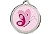 Red Dingo Custom Engraved Dog ID Tag - Pink Butterfly - Medium