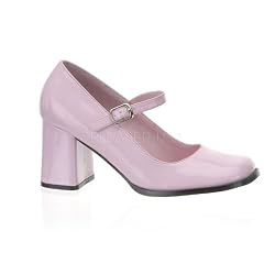 3 inch Block Heel Mary Jane Pump B.Pink Patent