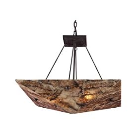 Imperial Granite Four Light Pendant in Dark Antique Brass