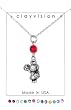 Clayvision Cheer Girl Cheerleader Charm Necklace with Birthstone/Team Color Swarovski Crystal