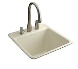IMAGE OF Kohler K-6656-3-96 Park Falls Tile-In Utility Sink with Three-Hole Faucet Drilling, Biscuit
