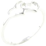 Sterling Silver Double Outline Heart Promise Ring