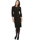 Review Jones New York  / Jones New York Four-Button Waffle-Front Crepe Skirt Suit