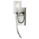 Murray Feiss WB1561PN Finley Collection 1-Light Wall Sconce, Polished Nickel Finish with Sandblast Glass Shade