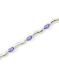 14kt Yellow Gold Oval Tanzanite and Diamond Bracelet