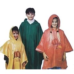 Ein (1) Kinder-Notfall-Regenponcho in rot