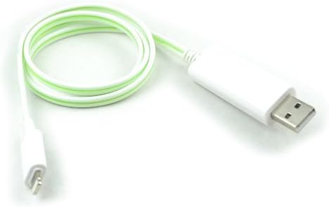 Ecsem® LED Charger, Light Up Charging Cable Luminescent Visible Current Flow Smart Charger & Sync Cable for iPhone 5 - Green