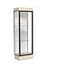Waddell 91LFWH-BZ-CD Edge 24 x 76 x 20 in. Chardonnay Base Lighted Floor Display Case with 2 ft. Hinged Door & 6 in. Base44; White Back - Dark Bronze