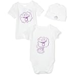 Spasilk 100% Cotton 3-Piece Layette Set - Girl Pacifier Design, 6 Months