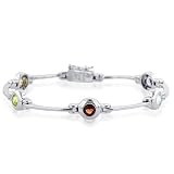 Sterling Silver Multi-color Gemstone Bracelet