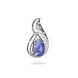 14K White Gold Pear Genuine Tanzanite Pendant