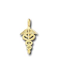 14K Yellow Gold Light Medical Symbol Charm Pendant