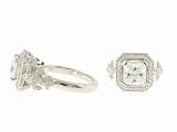 Asher Cut Ring with Diamond Fluer Sides by Jude Frances