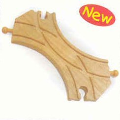 Childrens Toyshop  Toys : Wooden Train Track - 2 x Double Curved Turnouts (compatible with other leading brands) - Bigjigs Rail