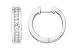 1/2 Carat Round and Baguette Diamond 14K White Gold Hinged Hoop Earrings
