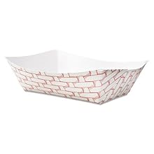 Boardwalk 30LAG300 3 lbs Red Weave Paper Food Tray (Case of 500)